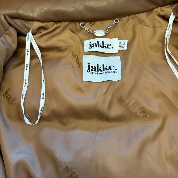 Jakke brown faux leather ski coat - Picture 4 of 5